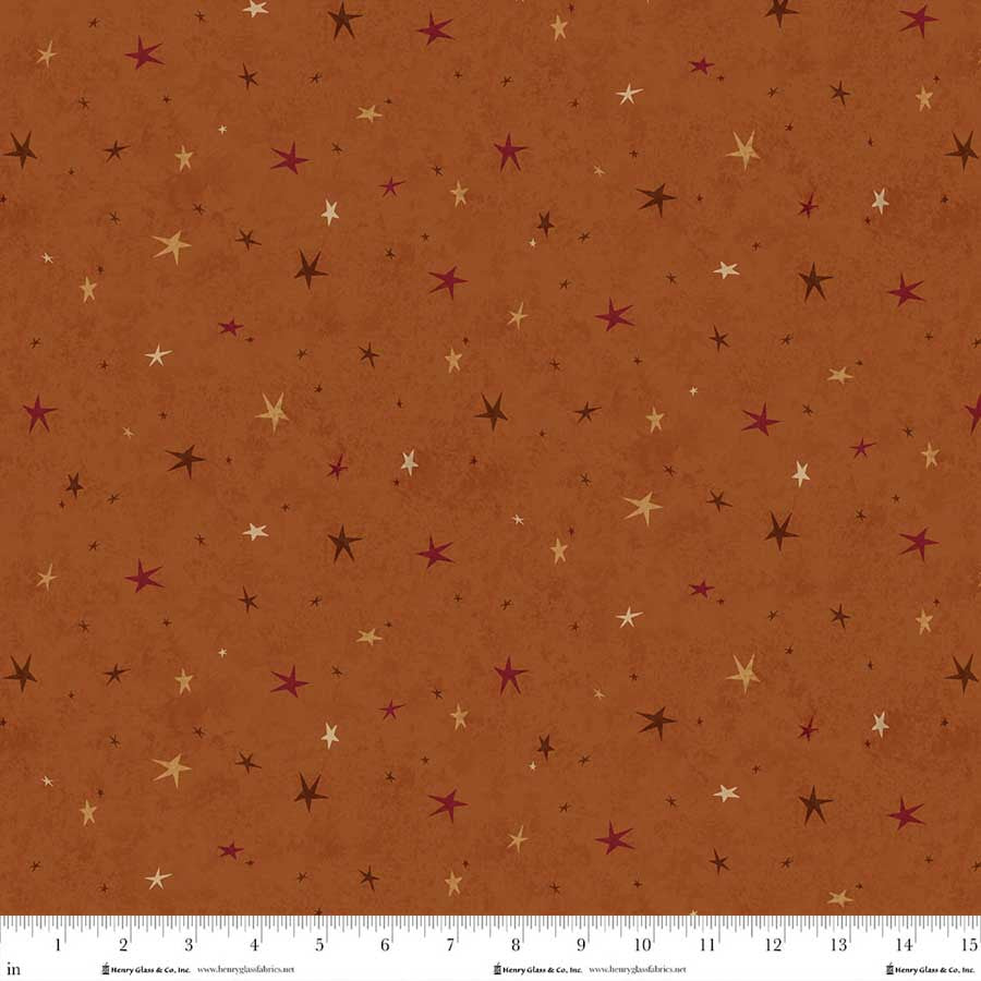 Seeing Stars Basics - Pumpkin - by Janet Nesbitt for Henry Glass Fabrics