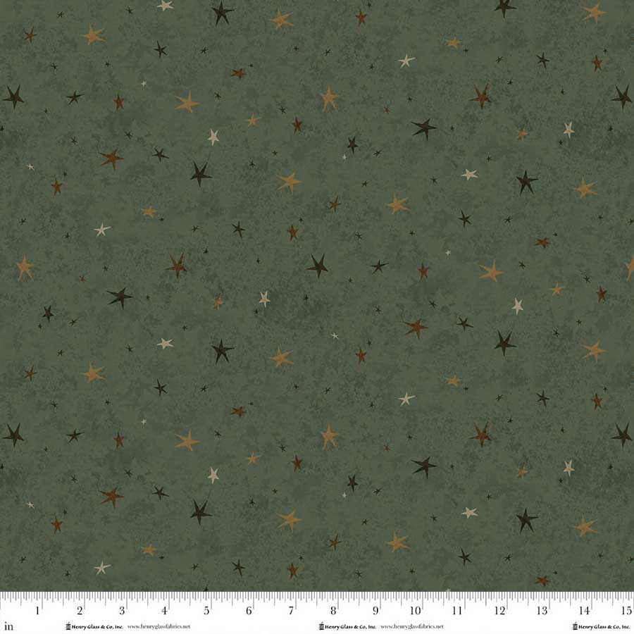 Seeing Stars Basics - Green - by Janet Nesbitt for Henry Glass Fabrics