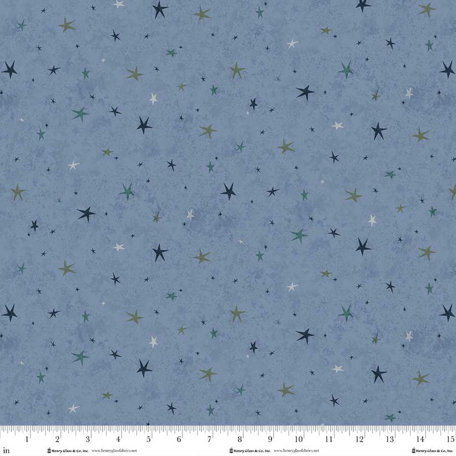 Seeing Stars Basics - Medium Blue - by Janet Nesbitt for Henry Glass Fabrics