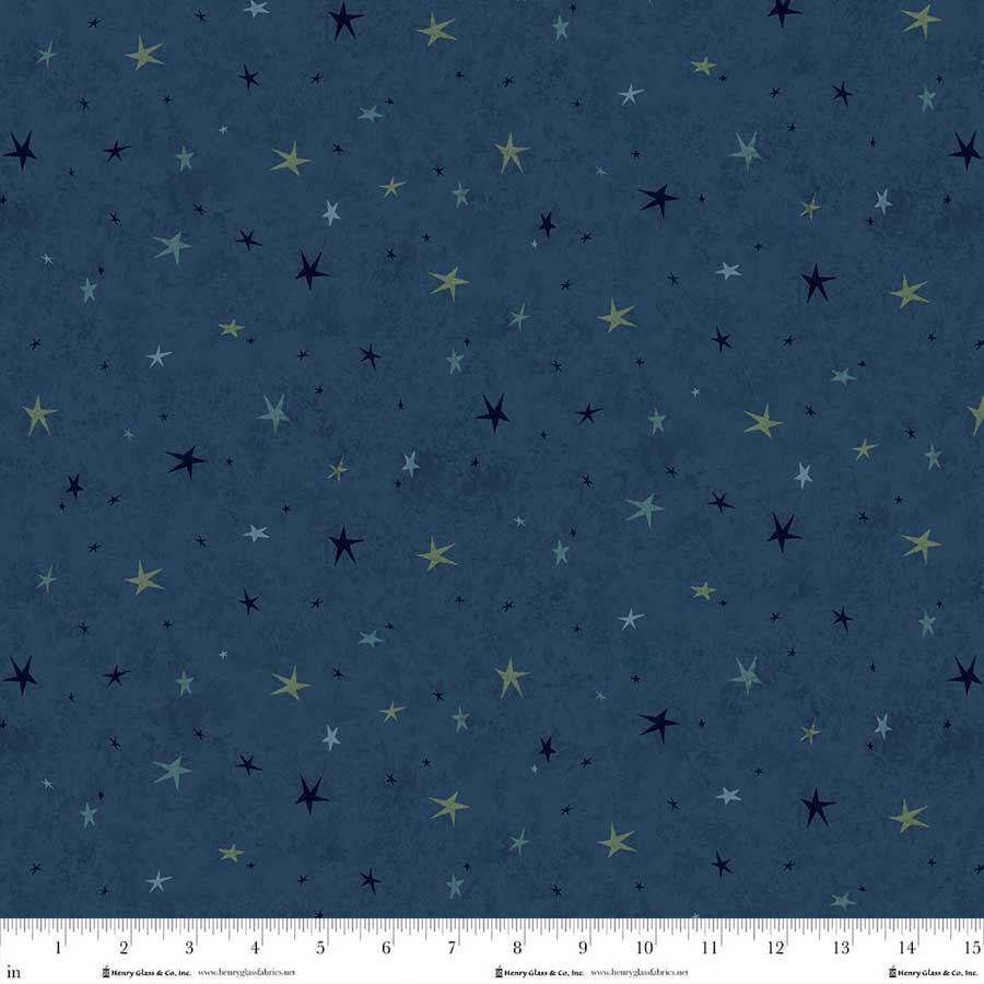 Seeing Stars Basics - Indigo - by Janet Nesbitt for Henry Glass Fabrics