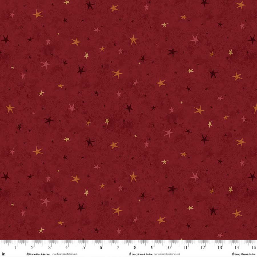 Seeing Stars Basics - Red - by Janet Nesbitt for Henry Glass Fabrics