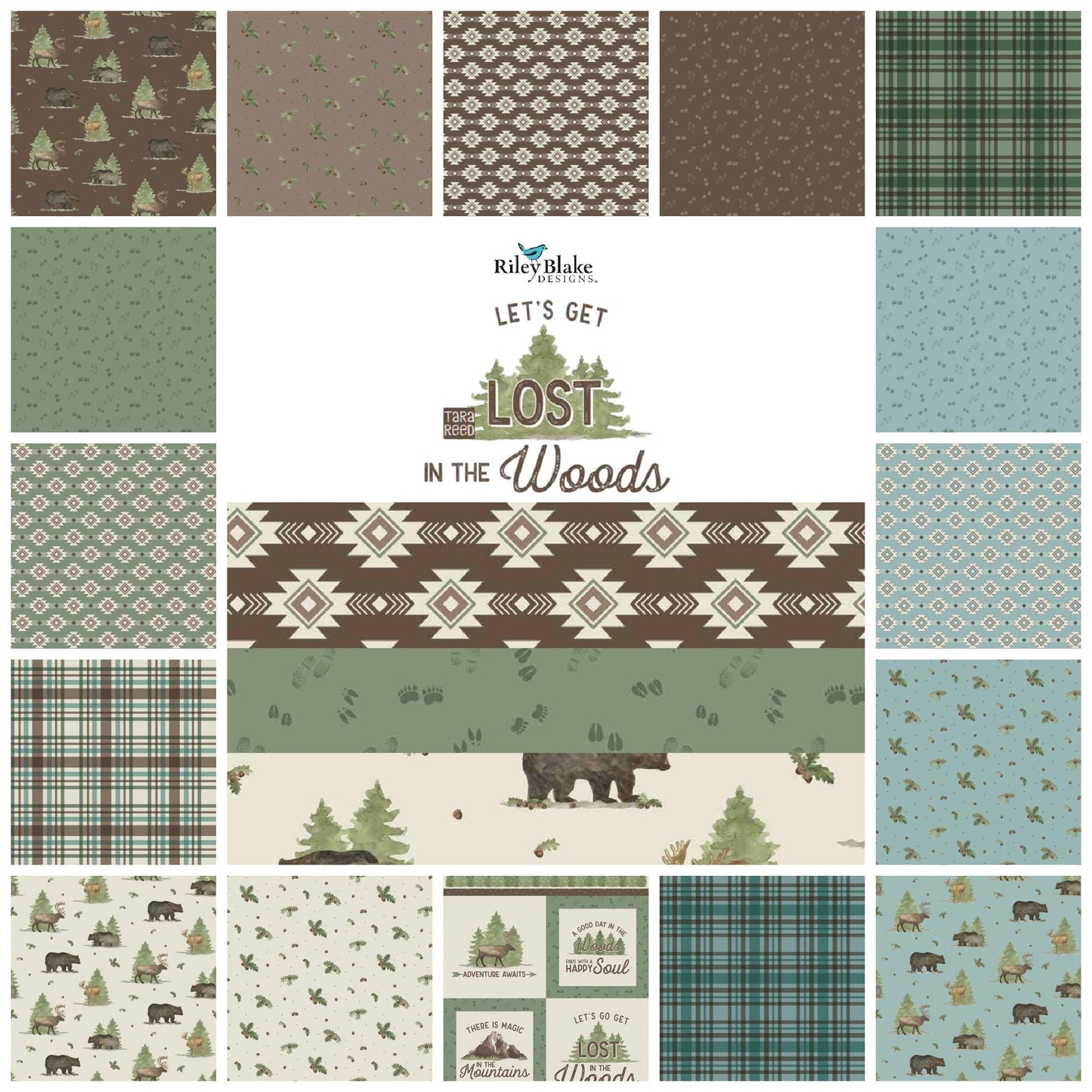 Let's Get Lost in the Woods Half Yard Bundle by Tara Reed for Riley Blake Designs