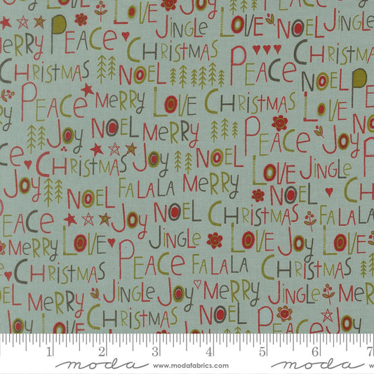 Chilly Collection Peace Love Joy Print in Storm by Sweetwater for Moda Fabrics