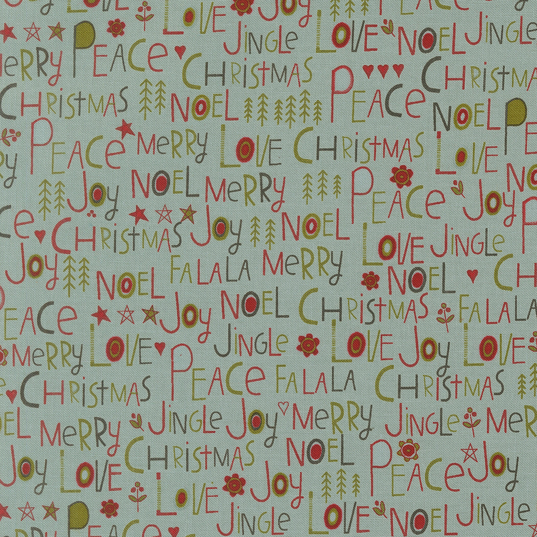 Chilly Collection Peace Love Joy Print in Storm by Sweetwater for Moda Fabrics