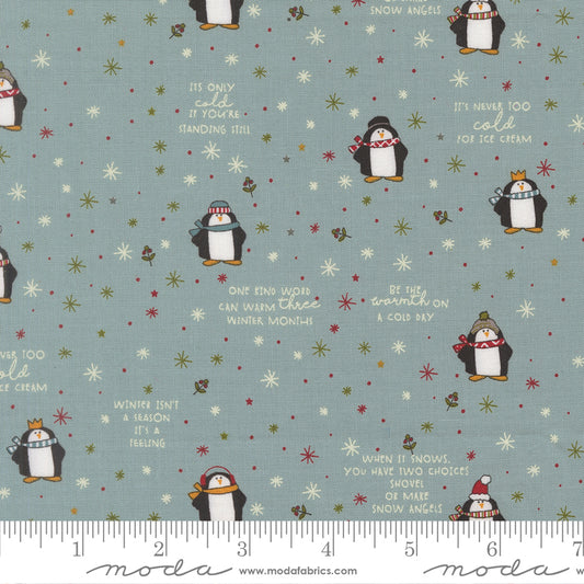 Chilly Collection Mr Penguin Print in Storm by Sweetwater for Moda Fabrics