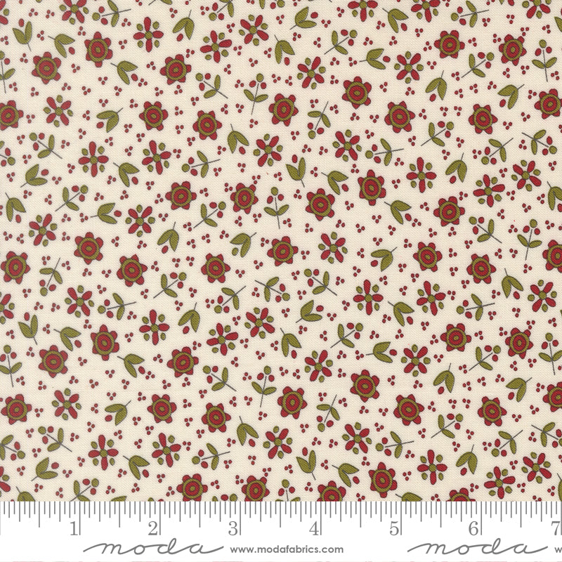 Chilly Collection Christmas Flowers Print in Vanilla by Sweetwater for Moda Fabrics