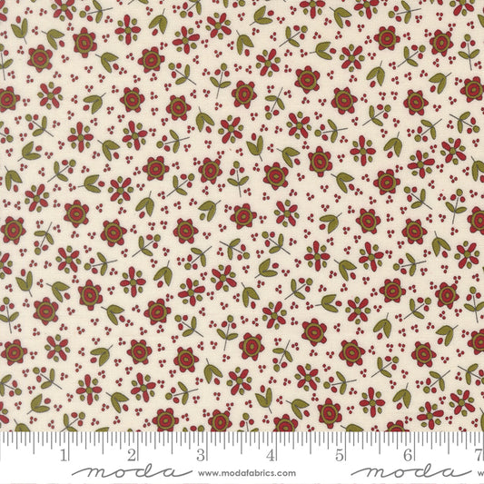 Chilly Collection Christmas Flowers Print in Vanilla by Sweetwater for Moda Fabrics