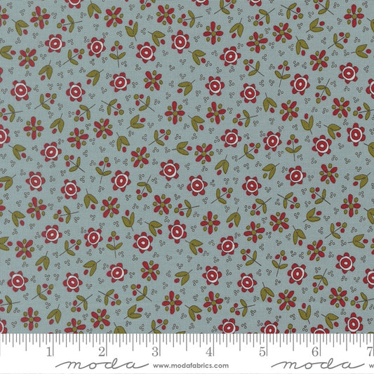 Chilly Collection Christmas Flowers Print in Storm by Sweetwater for Moda Fabrics