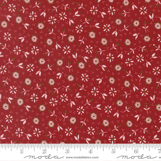 Chilly Collection Christmas Flowers Print in Red by Sweetwater for Moda Fabrics