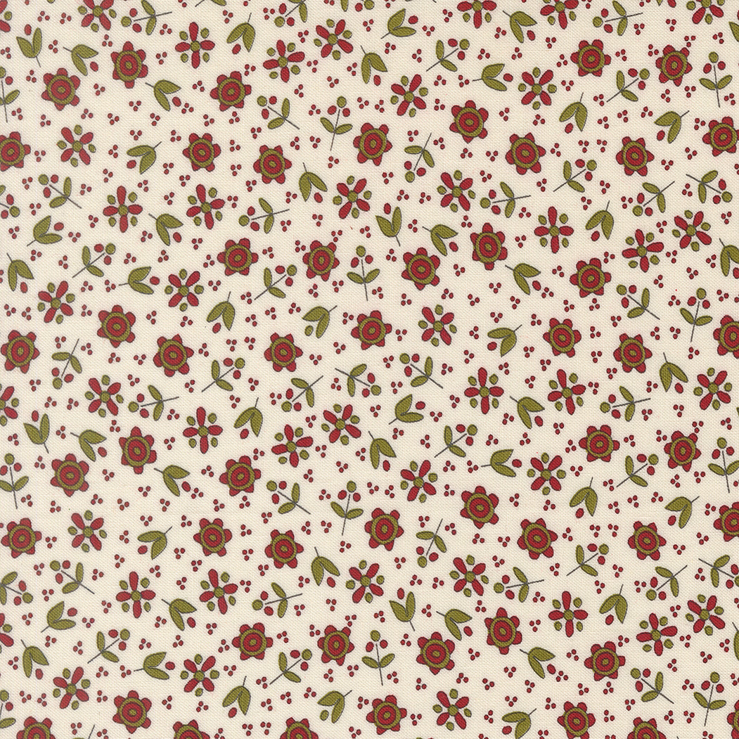 Chilly Collection Christmas Flowers Print in Vanilla by Sweetwater for Moda Fabrics