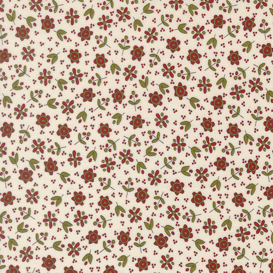 Chilly Collection Christmas Flowers Print in Vanilla by Sweetwater for Moda Fabrics