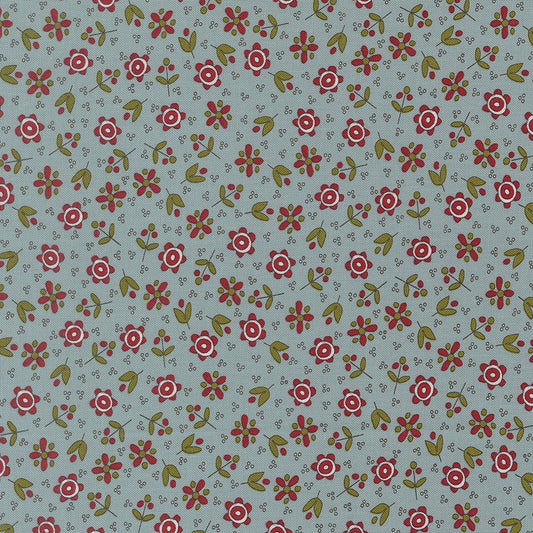 Chilly Collection Christmas Flowers Print in Storm by Sweetwater for Moda Fabrics