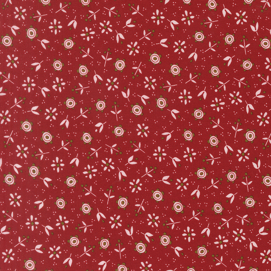 Chilly Collection Christmas Flowers Print in Red by Sweetwater for Moda Fabrics
