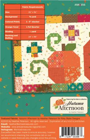 Pumpkin Trio Table Runner Pattern by Heather Peterson of Anka's Treasures