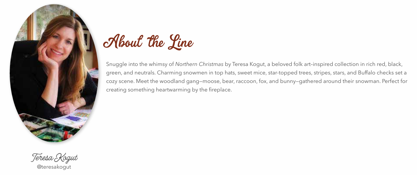 Northern Christmas Snowmen Green by Teresa Korgut for Riley Blake Designs