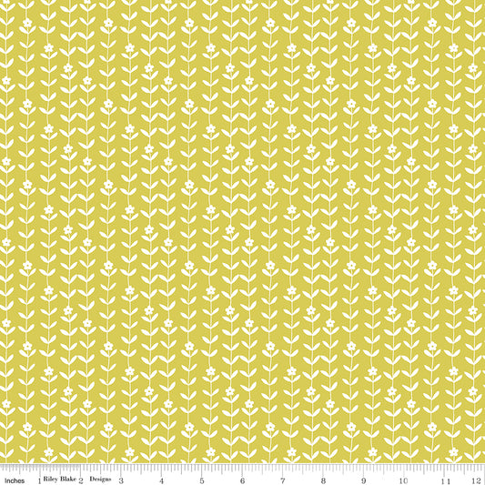 Flower Farm - Vines Lime Print - by Keera Job for Riley Blake Designs