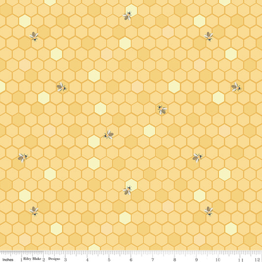 Sunshine and Sweet Tea - Honeycomb Sunshine Print - by Amanda Castor of Material Girl Quilts for Riley Blake Designs