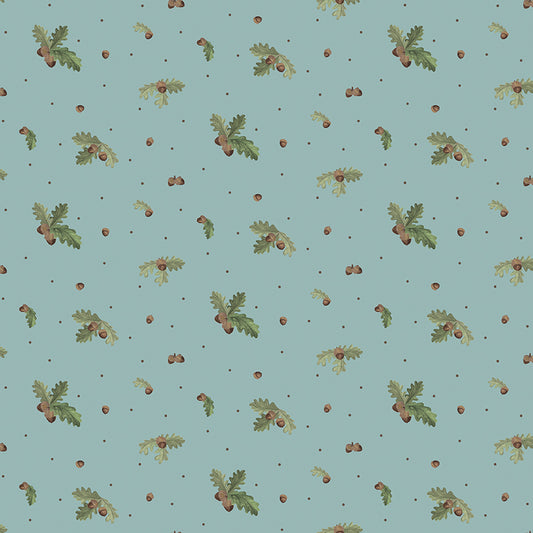 Let's Get Lost in the Woods - Acorns and Leaves Vintage Blue - by Tara Reed for Riley Blake Designs