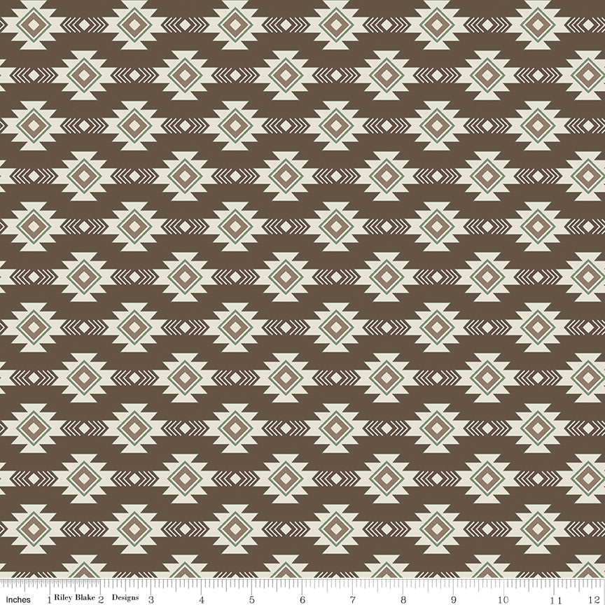 Let's Get Lost in the Woods - Geometric Brown - by Tara Reed for Riley Blake Designs