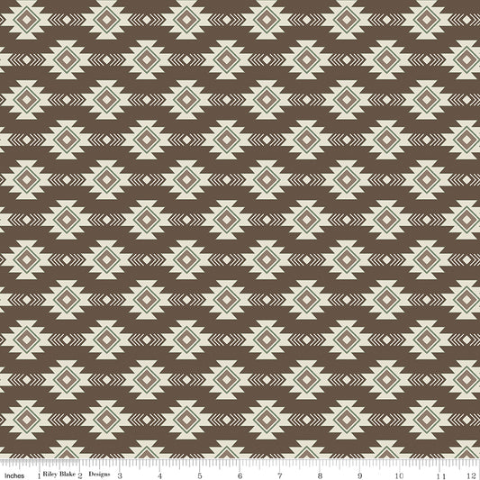 Let's Get Lost in the Woods - Geometric Brown - by Tara Reed for Riley Blake Designs