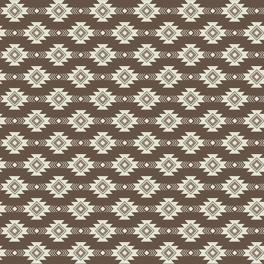 Let's Get Lost in the Woods - Geometric Brown - by Tara Reed for Riley Blake Designs