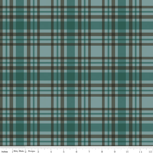 Let's Get Lost in the Woods - Plaid Teal - by Tara Reed for Riley Blake Designs