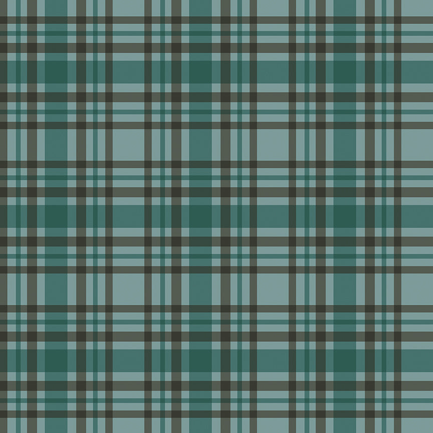 Let's Get Lost in the Woods - Plaid Teal - by Tara Reed for Riley Blake Designs