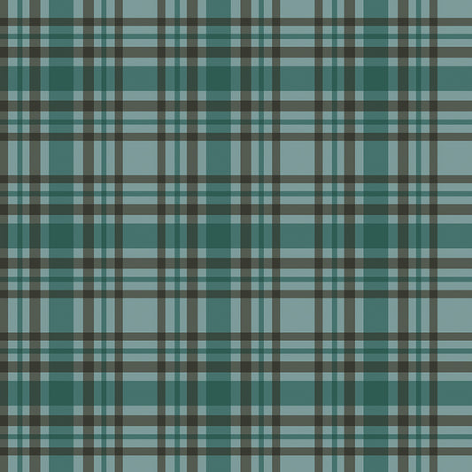 Let's Get Lost in the Woods - Plaid Teal - by Tara Reed for Riley Blake Designs