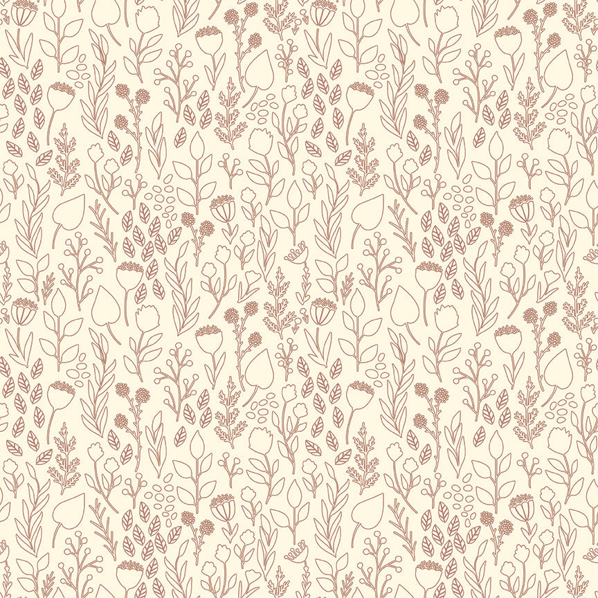 Blush 'n Butterscotch Outlines Cream by Simple Simon & Co for Riley Blake Designs