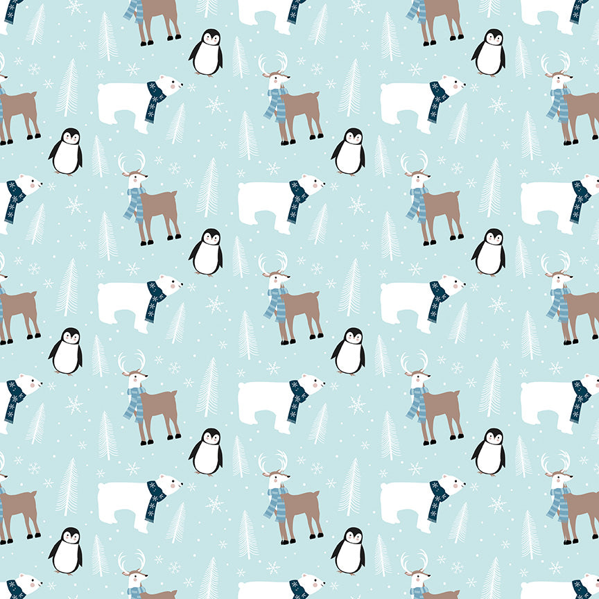 Winter Magic - Main Print Aqua - by Dani Mogstad for Riley Blake Designs