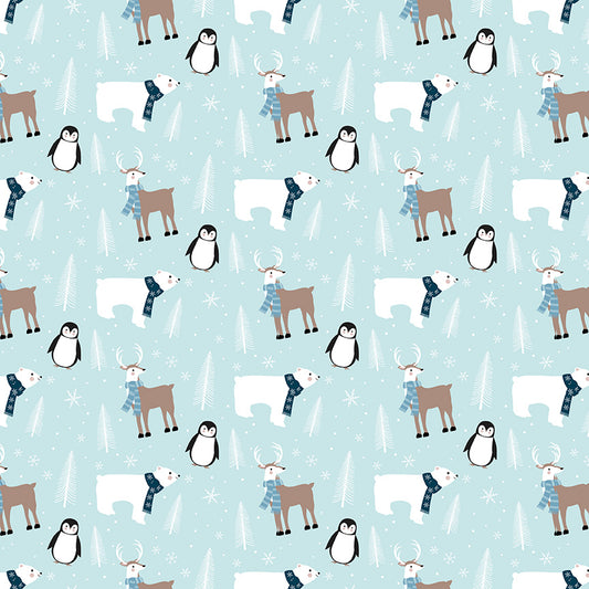 Winter Magic - Main Print Aqua - by Dani Mogstad for Riley Blake Designs