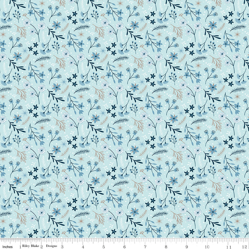 Winter Magic - Floral Aqua - by Dani Mogstad for Riley Blake Designs
