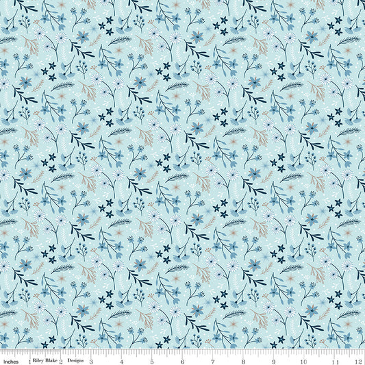 Winter Magic - Floral Aqua - by Dani Mogstad for Riley Blake Designs