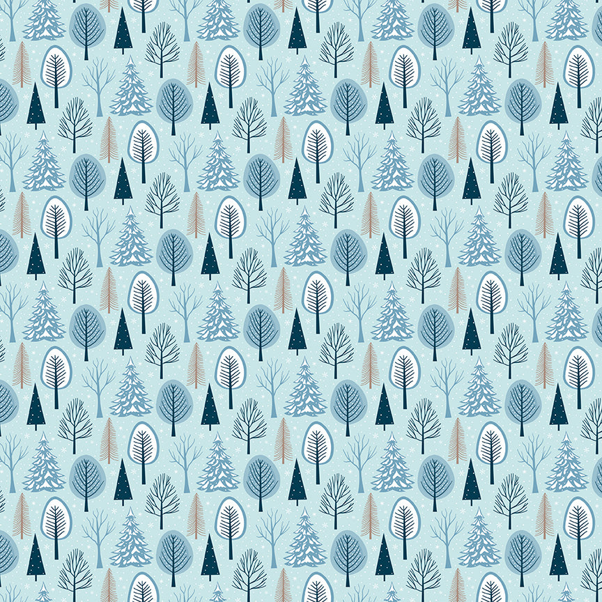 Winter Magic - Trees Aqua - by Dani Mogstad for Riley Blake Designs