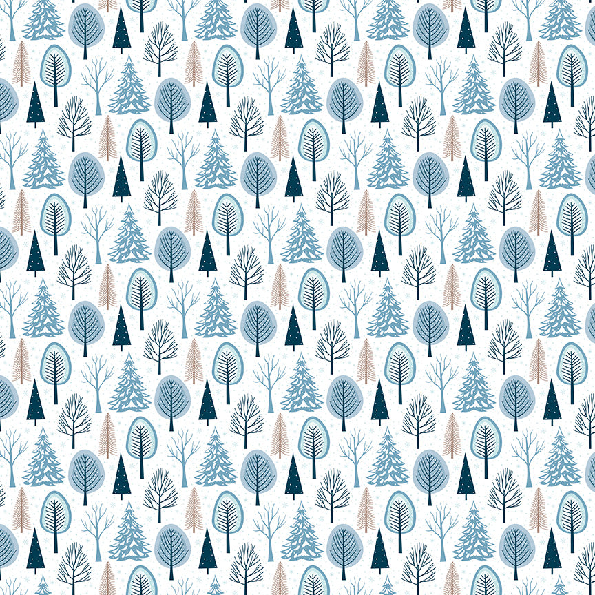 Winter Magic - Trees White - by Dani Mogstad for Riley Blake Designs