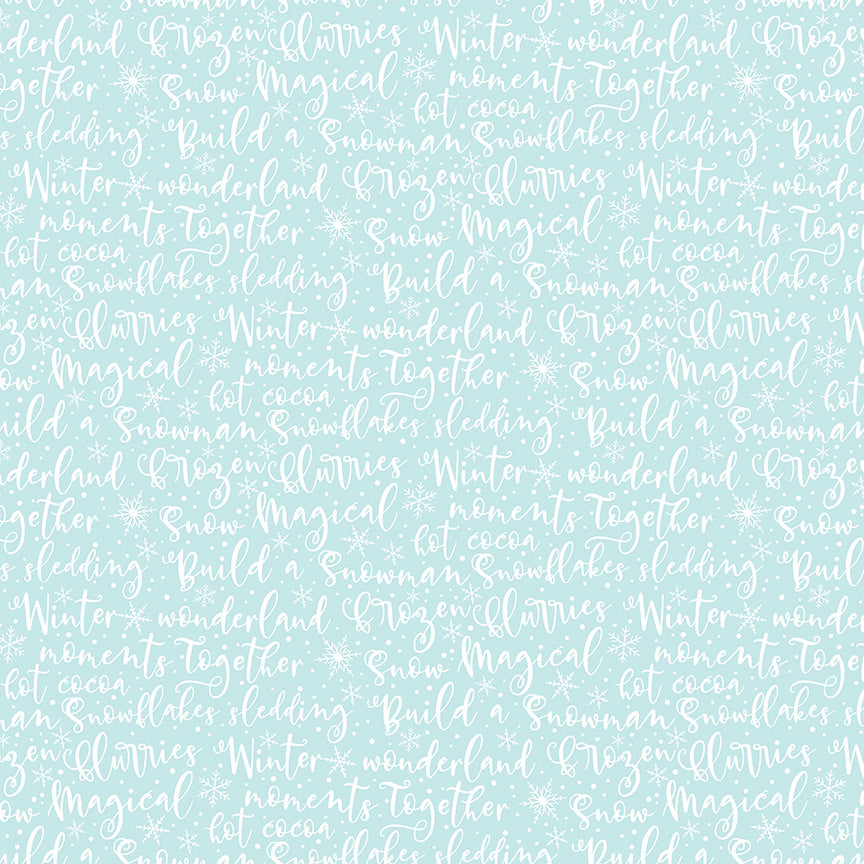 Winter Magic - Winter Words Aqua - by Dani Mogstad for Riley Blake Designs