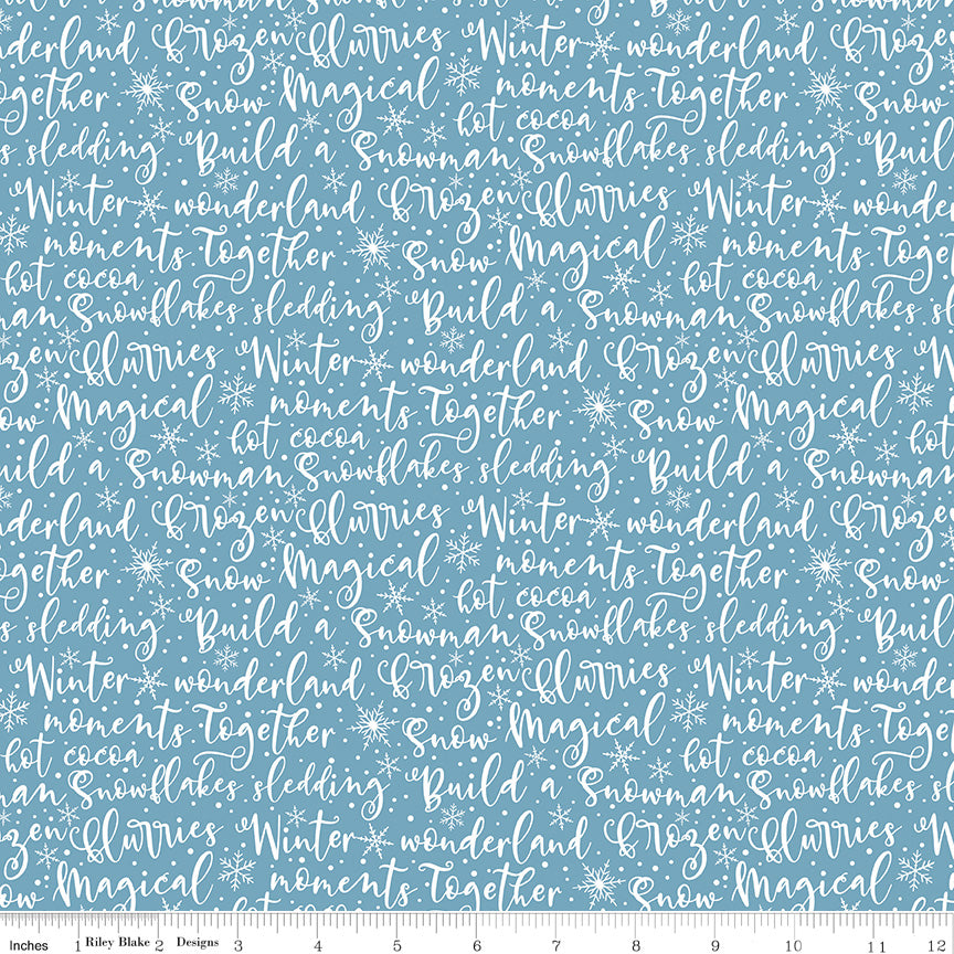 Winter Magic - Winter Words Blue - by Dani Mogstad for Riley Blake Designs