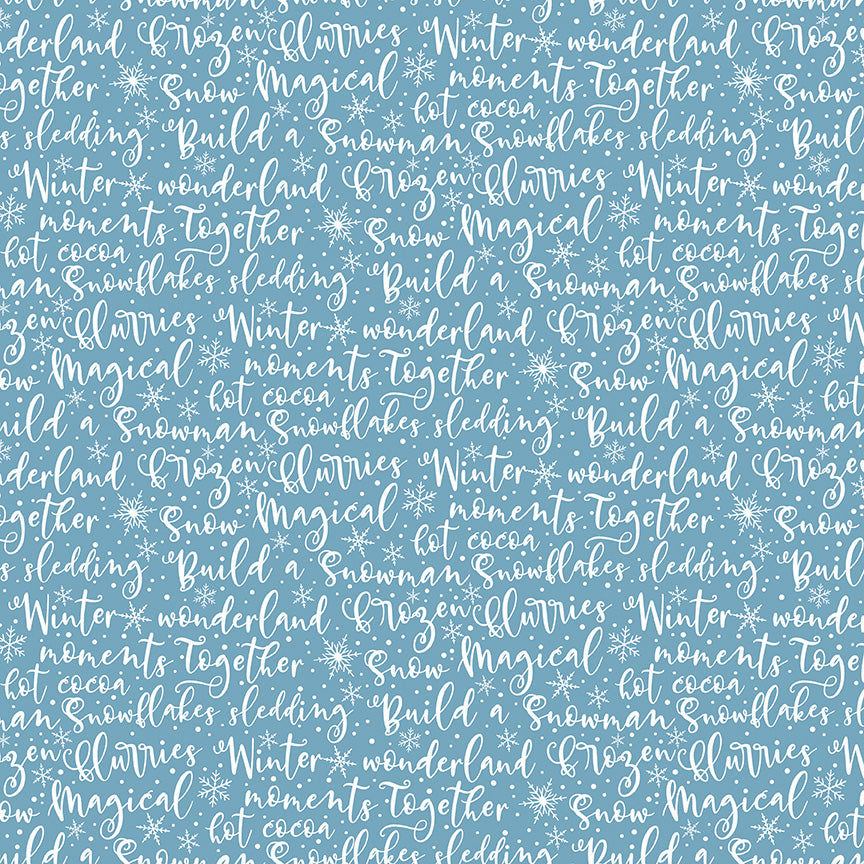 Winter Magic - Winter Words Blue - by Dani Mogstad for Riley Blake Designs