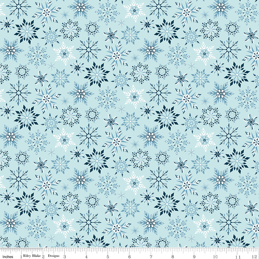 Winter Magic - Snowflakes Aqua - by Dani Mogstad for Riley Blake Designs