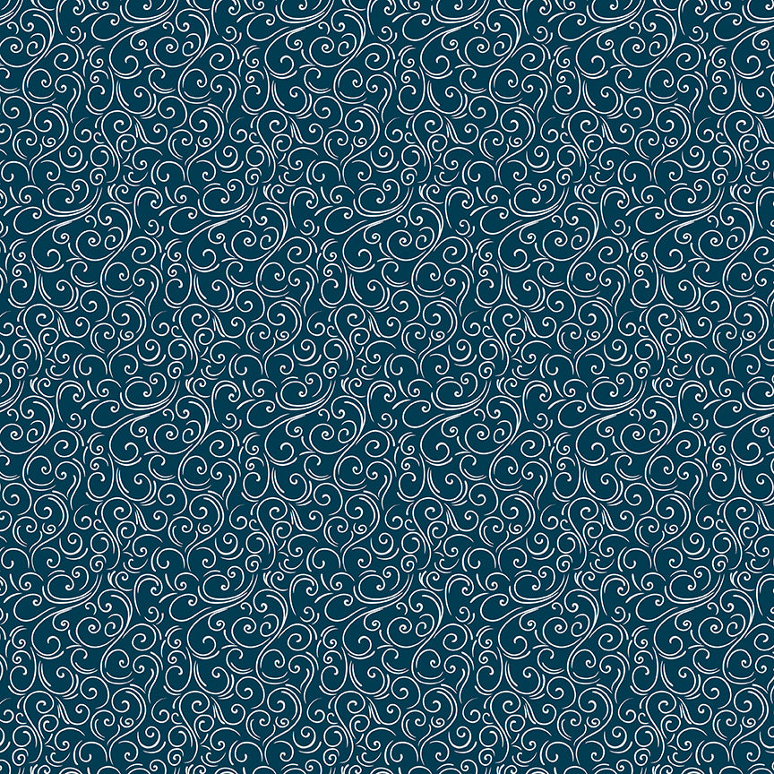 Winter Magic - Swirls Navy - Dani Mogstad for Riley Blake Designs