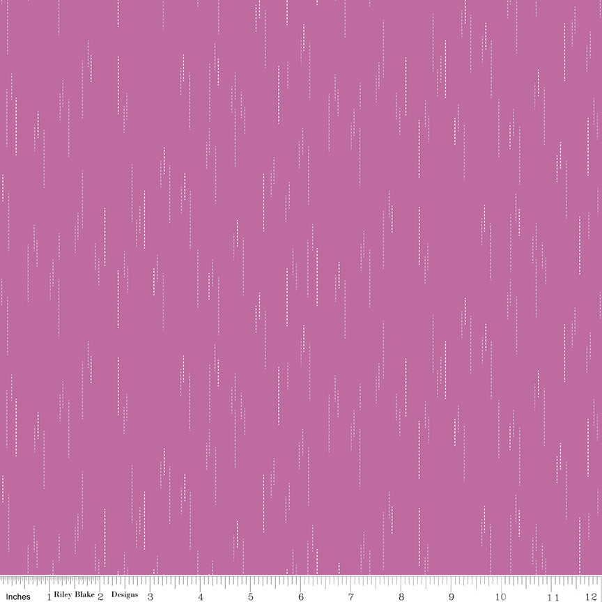 Essence Collection - Raindrops Print in Fuchsia - by Fran Gulick of Cotton and Joy for Riley Blake Designs