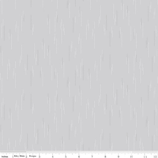 Essence Collection - Raindrops Print in Gray - by Fran Gulick of Cotton and Joy for Riley Blake Designs