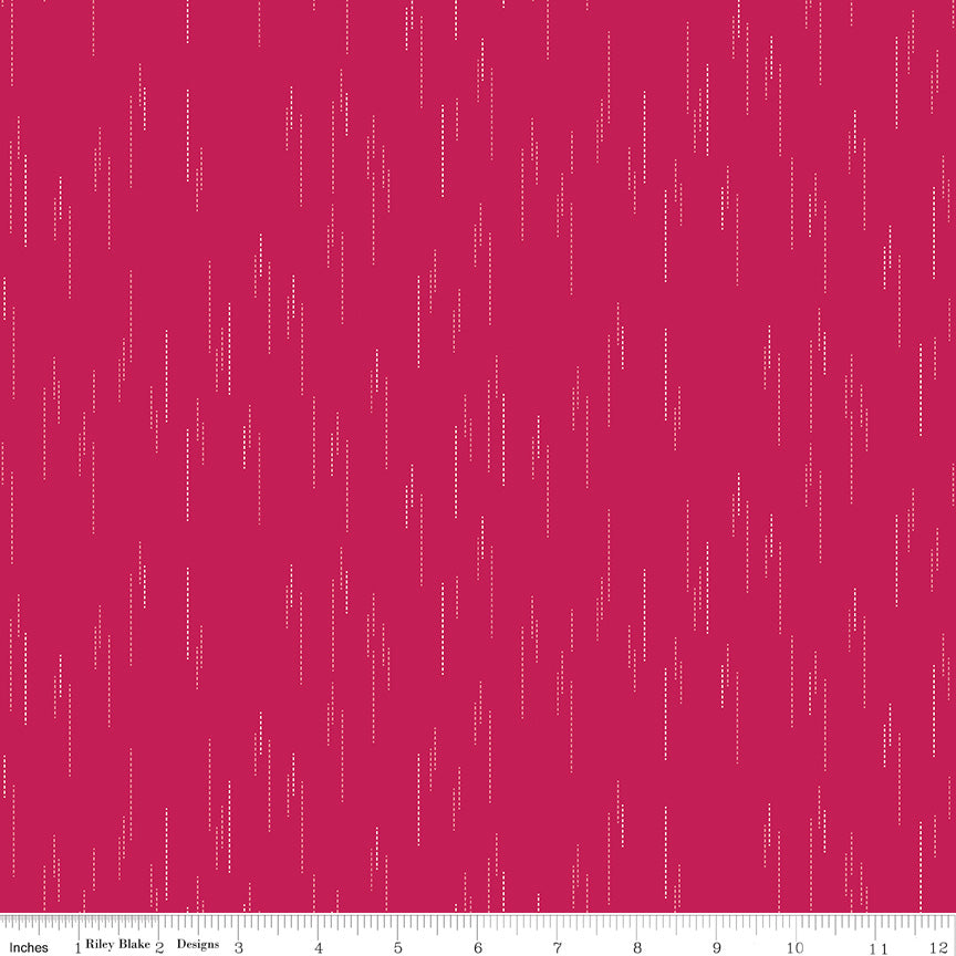 Essence Collection - Raindrops Print in Magenta - by Fran Gulick of Cotton and Joy for Riley Blake Designs