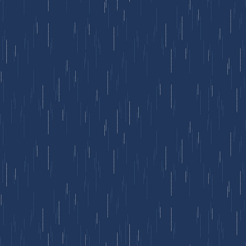 Essence Collection - Raindrops Print in Navy - by Fran Gulick of Cotton and Joy for Riley Blake Designs