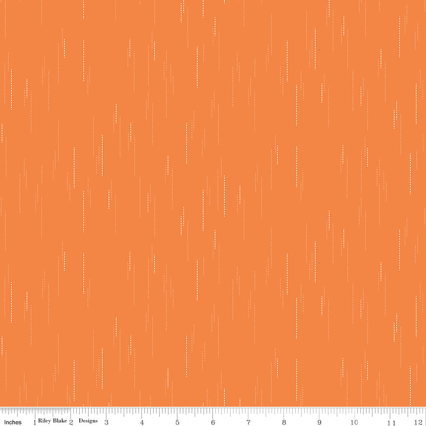 Essence Collection - Raindrops Print in Orange - by Fran Gulick of Cotton and Joy for Riley Blake Designs