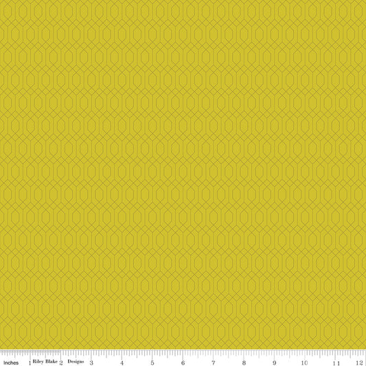 Essence Collection - Lattice Print in Citron - by Fran Gulick of Cotton and Joy for Riley Blake Designs