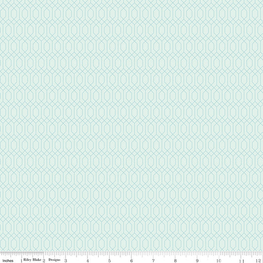 Essence Collection - Lattice Print in Iceberg - by Fran Gulick of Cotton and Joy for Riley Blake Designs