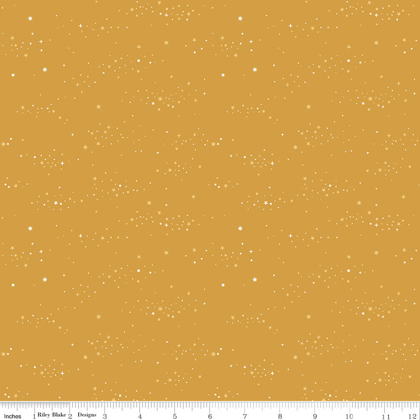 Essence Collection - Starlight Print in Golden - by Fran Gulick of Cotton and Joy for Riley Blake Designs