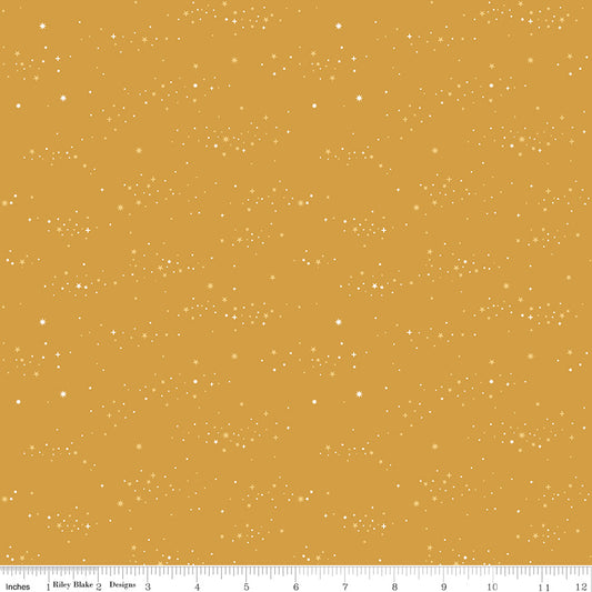 Essence Collection - Starlight Print in Golden - by Fran Gulick of Cotton and Joy for Riley Blake Designs