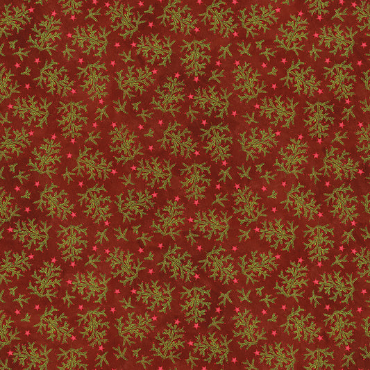 Northern Christmas Whimsical Trees Red by Teresa Korgut for Riley Blake Designs